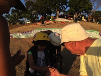  Grampa Ninja congratulating a young paraglider 