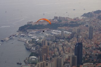  flying over Monte Carlo, Monaco during yacht week 