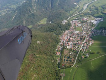  Stol flight with Kobarid below 